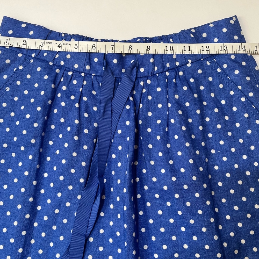 J. Crew linen skirt, size 2.   Blue with white polka dots. - Picture 5 of 9